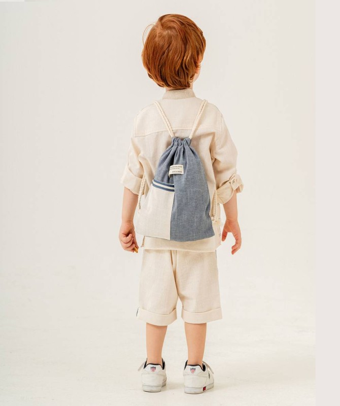 طقم قطعتين مربعات بيج مع شنطة